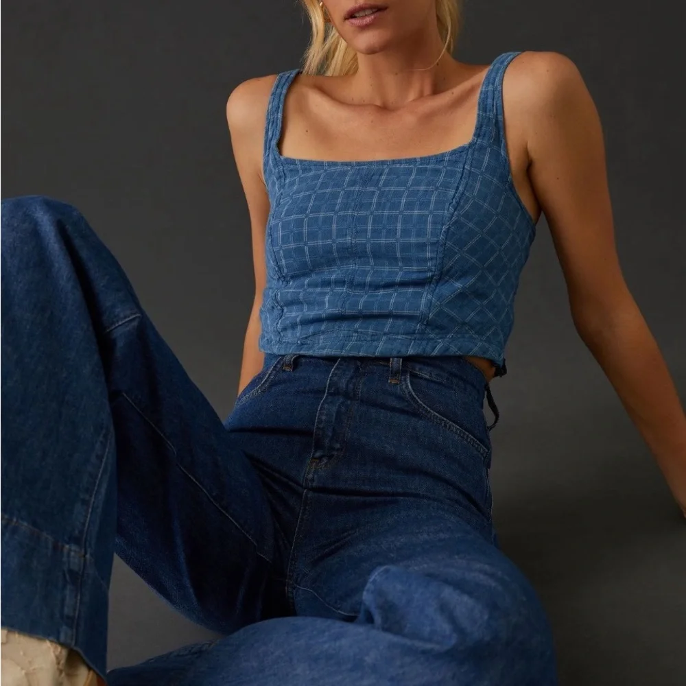 Pilcro Cotton Corset Tank & Buttondown - Picture 7 of 7